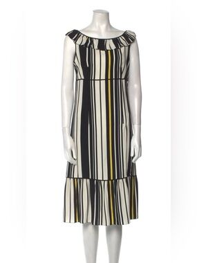 Prada Striped Midi-Length Dress — Size IT 40